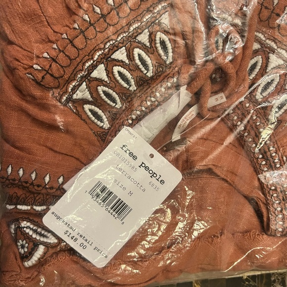 ❌SOLD❌Fre Free People Dream Weaver Terracotta Embroidered Tunic NWT - Picture 11 of 12